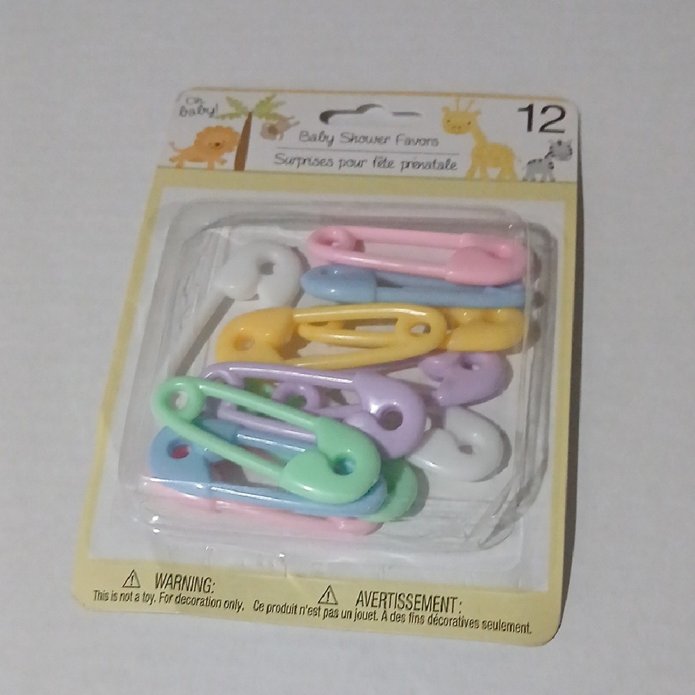 Baby Shower Safety Pins  NWT Multicolor